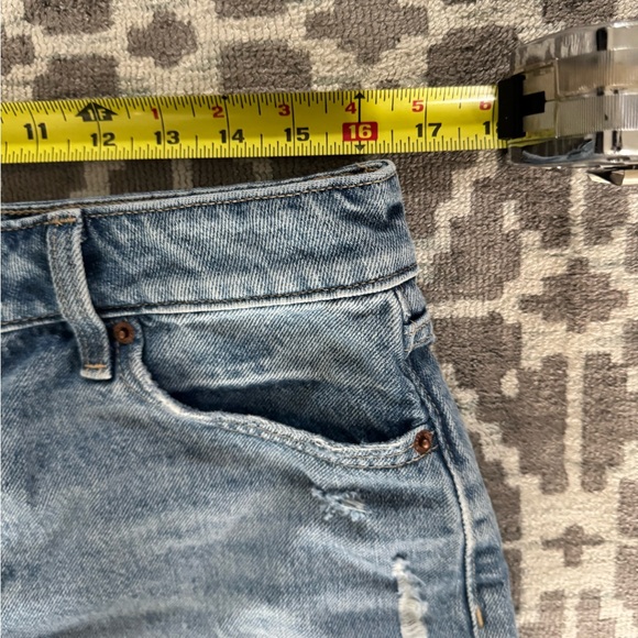 EUC Old Navy Denim Mini Skirt Raw Hem Distressed Blue Jean 100% Cotton - Picture 5 of 10